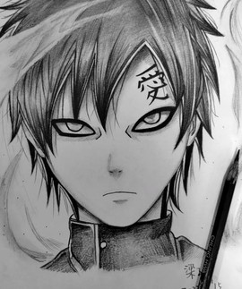 火影忍者怎么画我爱罗[图2]